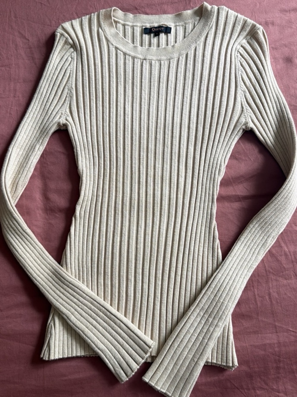 Quince Cotton Cashmere Ribbed Sweater